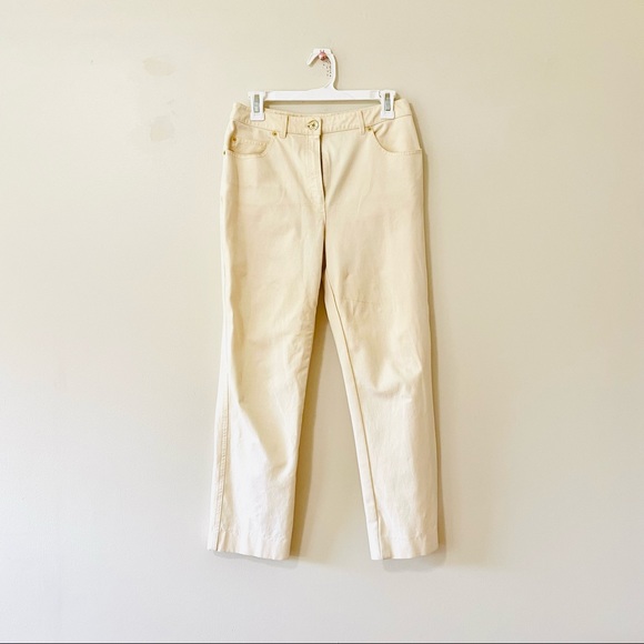 St. John Sport Slacks Straight Leg Pants Ivory Cream size 6 - Picture 1 of 9